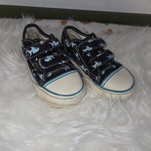 Kids Blue and White Velcro Sneakers